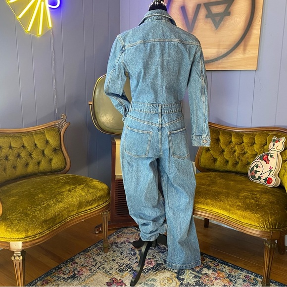 ❌SOLD🏷️Zara Z1975 Denim Jumpsuit Size Large - Picture 4 of 8